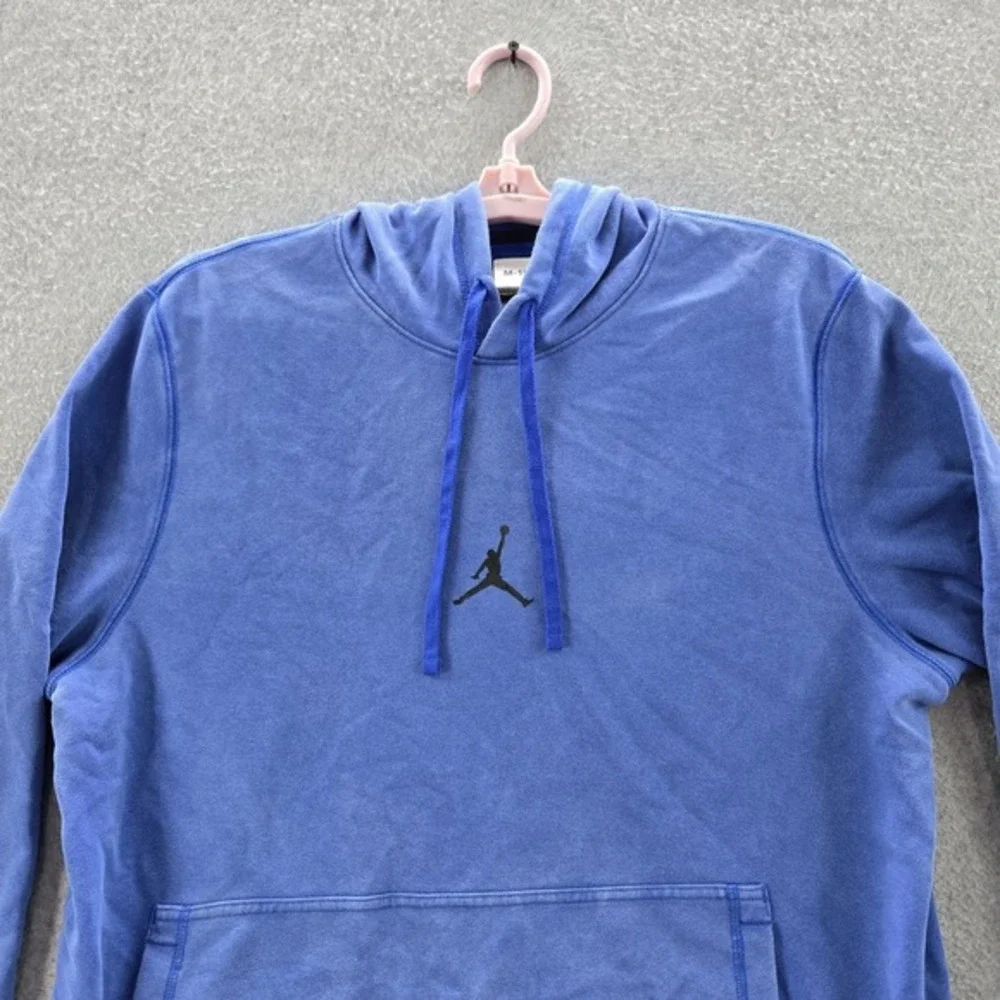 Jordan Men Hoodie G (L) Blue Y2K Center Jumpman Logo‎ Athleisure Long Sleeve
